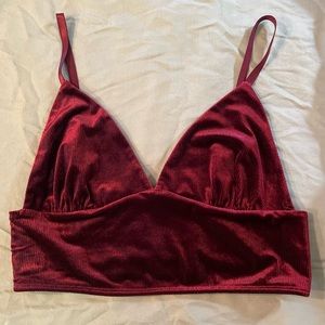 Burgundy wine colored cropped tank top